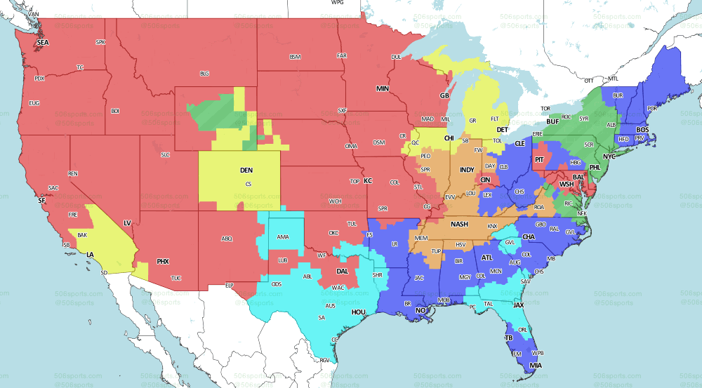 Week 2 NFL TV schedule and game maps