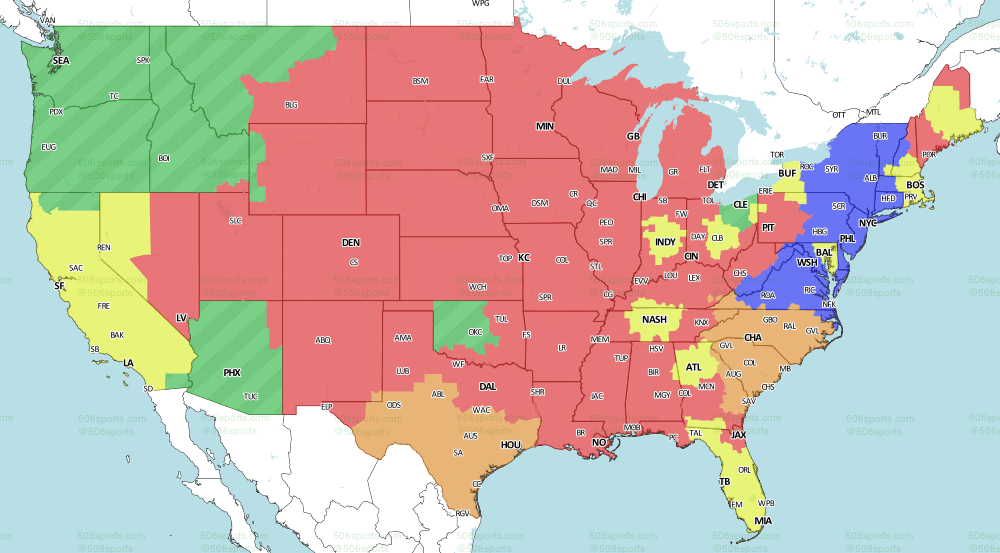 Cbs Week 4 Nfl Coverage Map Week 4 Nfl Tv Schedule And Game Maps | Touchdown Wire