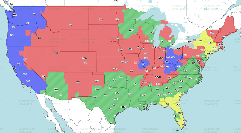NFL coverage map 2019 TV schedule Week 8 NFL Hype