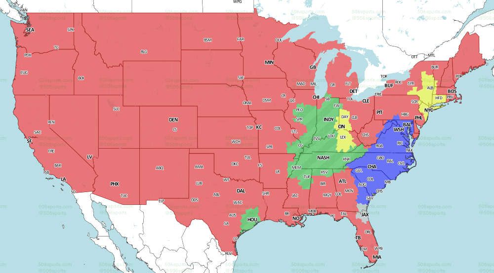 NFL Week 13 game map and television channels