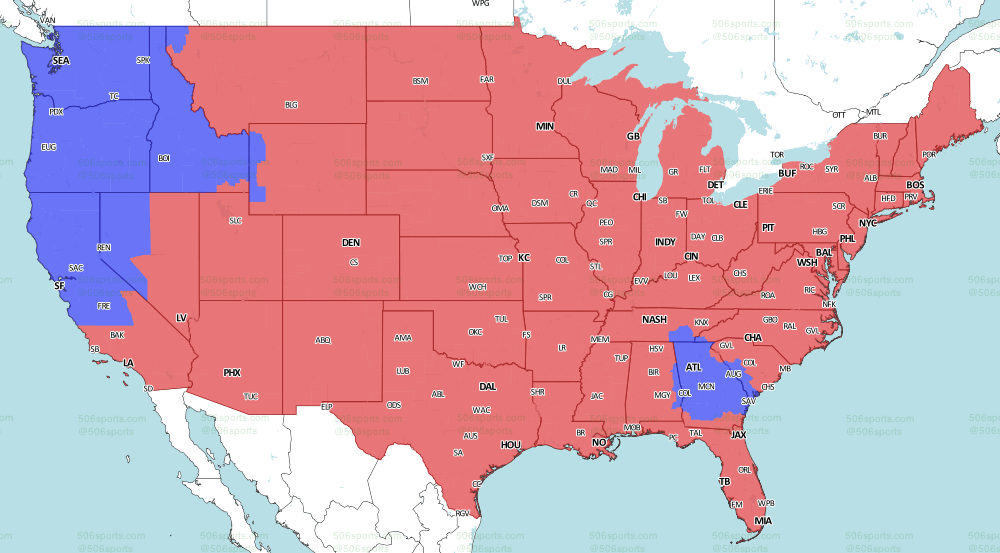 NFL Week 15 game map and television channels