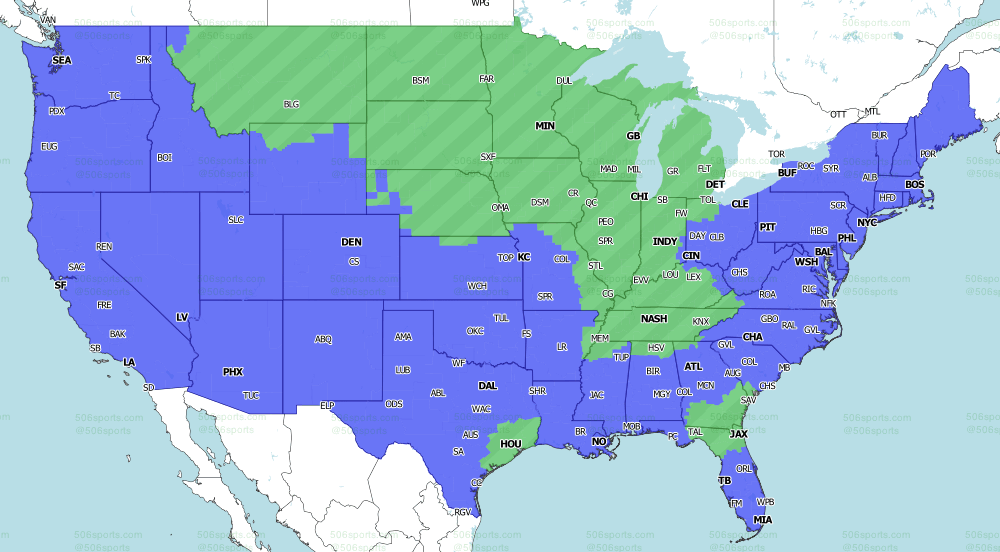 NFL coverage map Week 4: NFL TV map, broadcast info for Sunday's