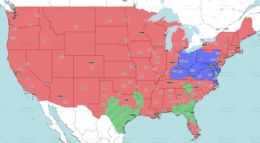 NFL Coverage Map Week 5: TV Schedule for FOX, CBS Broadcasts