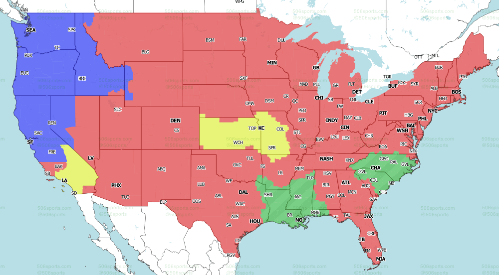 NFL on Fox Regional TV Map for week 17 of the 2020 NFL Season Late Games  