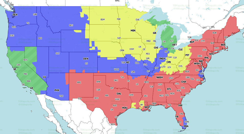 NFL TV Market Map : r/nfl