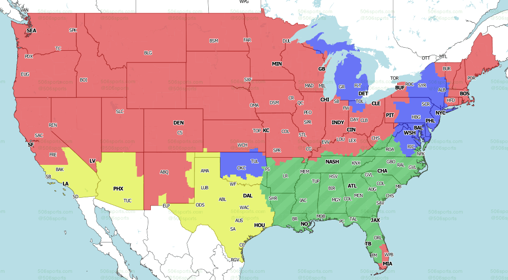 NFL coverage map 2021: TV schedule Week 8