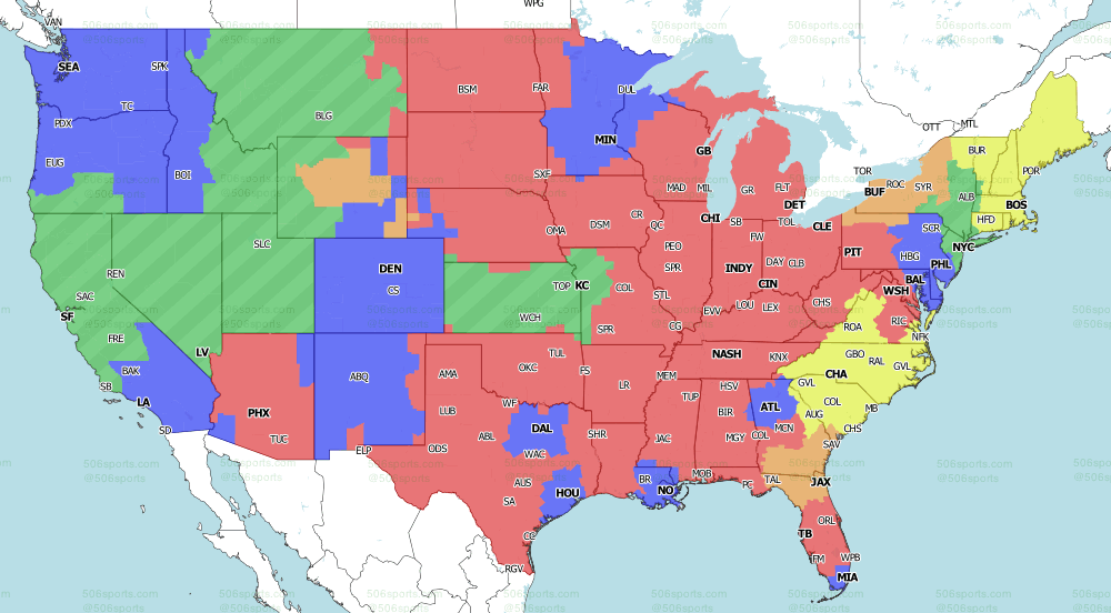 NFL on CBS week 9 2021 tv map singlehe