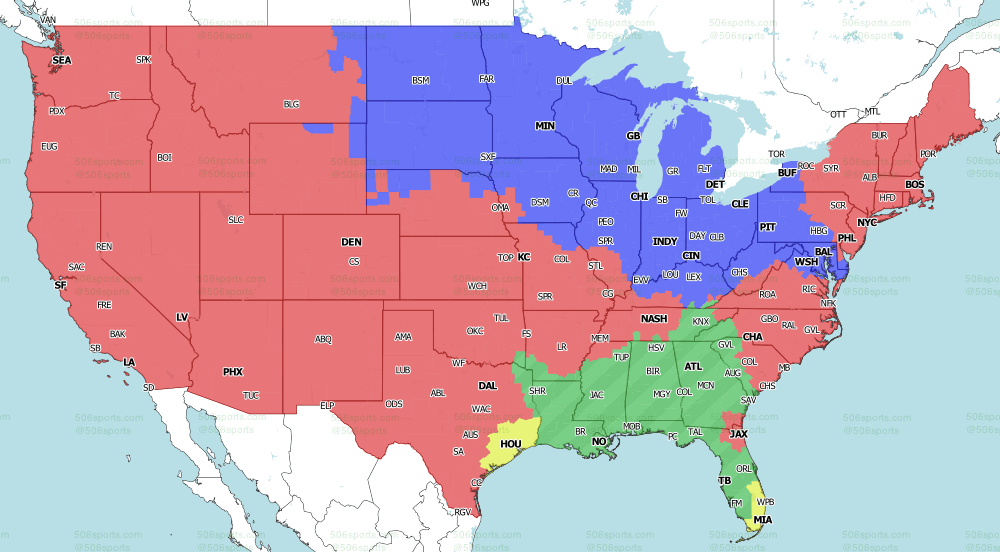 NFL on Fox week 9 2021 tv map Early Games 