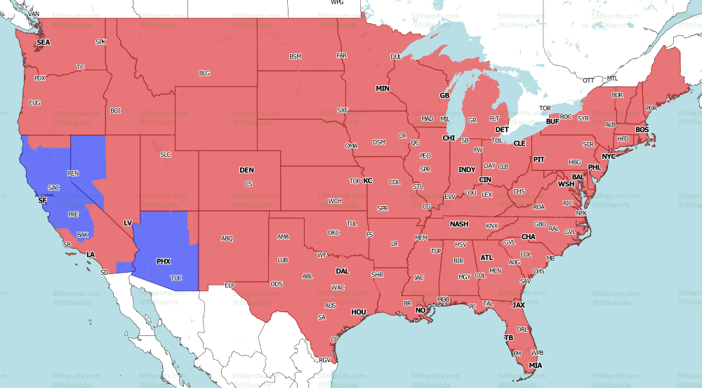 NFL on Fox week 9 2021 tv map Late Games 