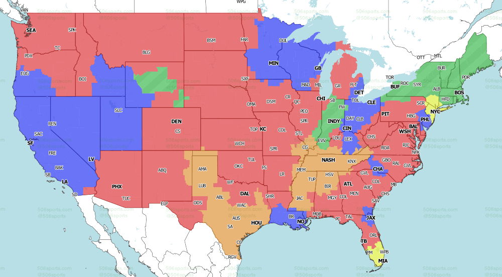 2021 NFL on CBS week 11 Singleheader games Tv Map