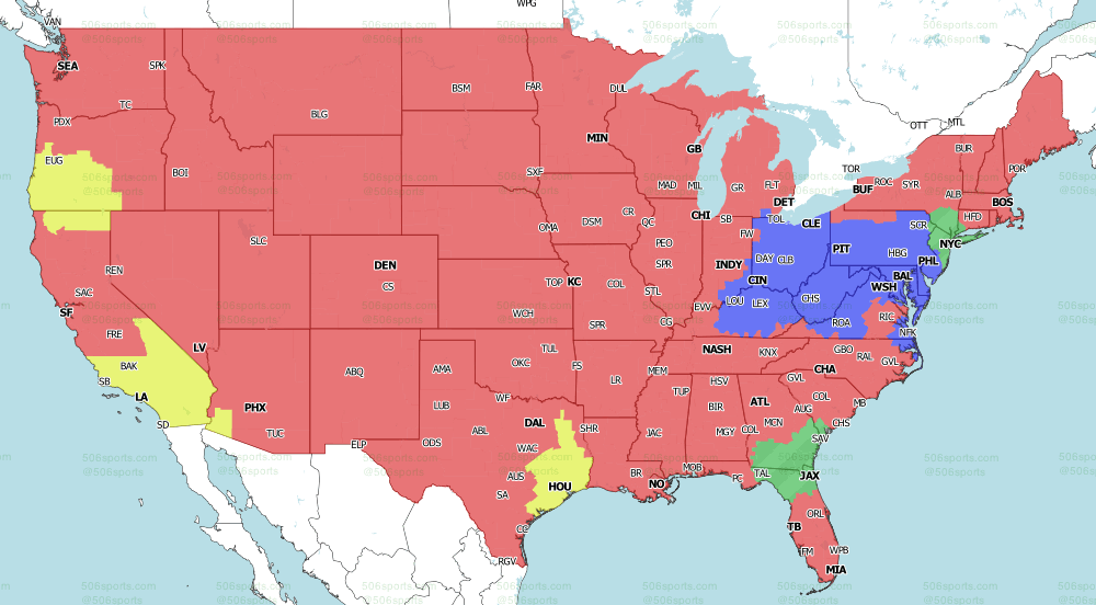 Week 16 Nfl Coverage Map 506 Sports - Nfl Maps: Week 16, 2021