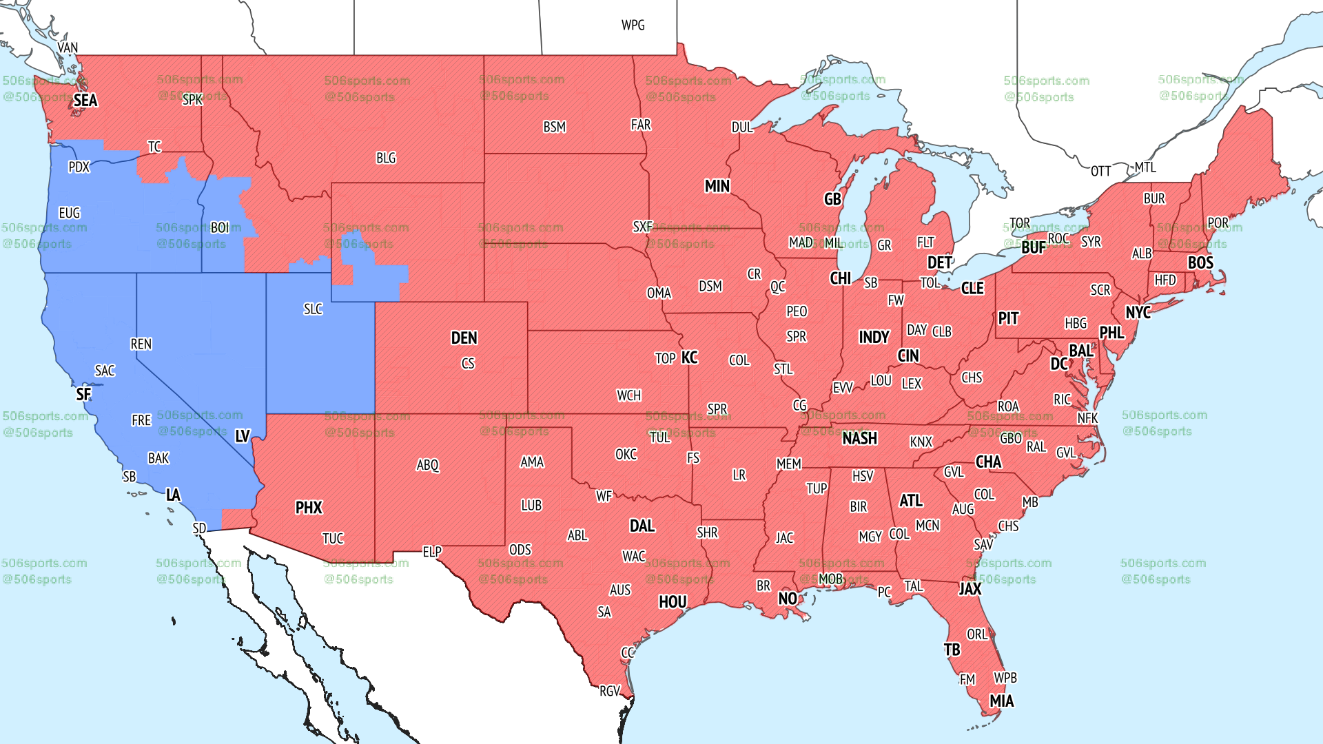 506 Sports - NFL Maps: Week 1, 2021