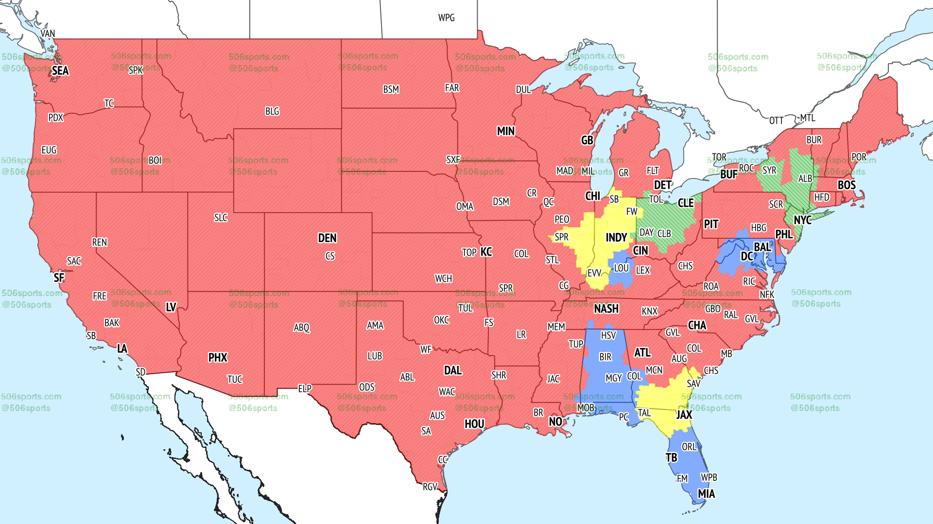506 Sports NFL Maps Week 2, 2022