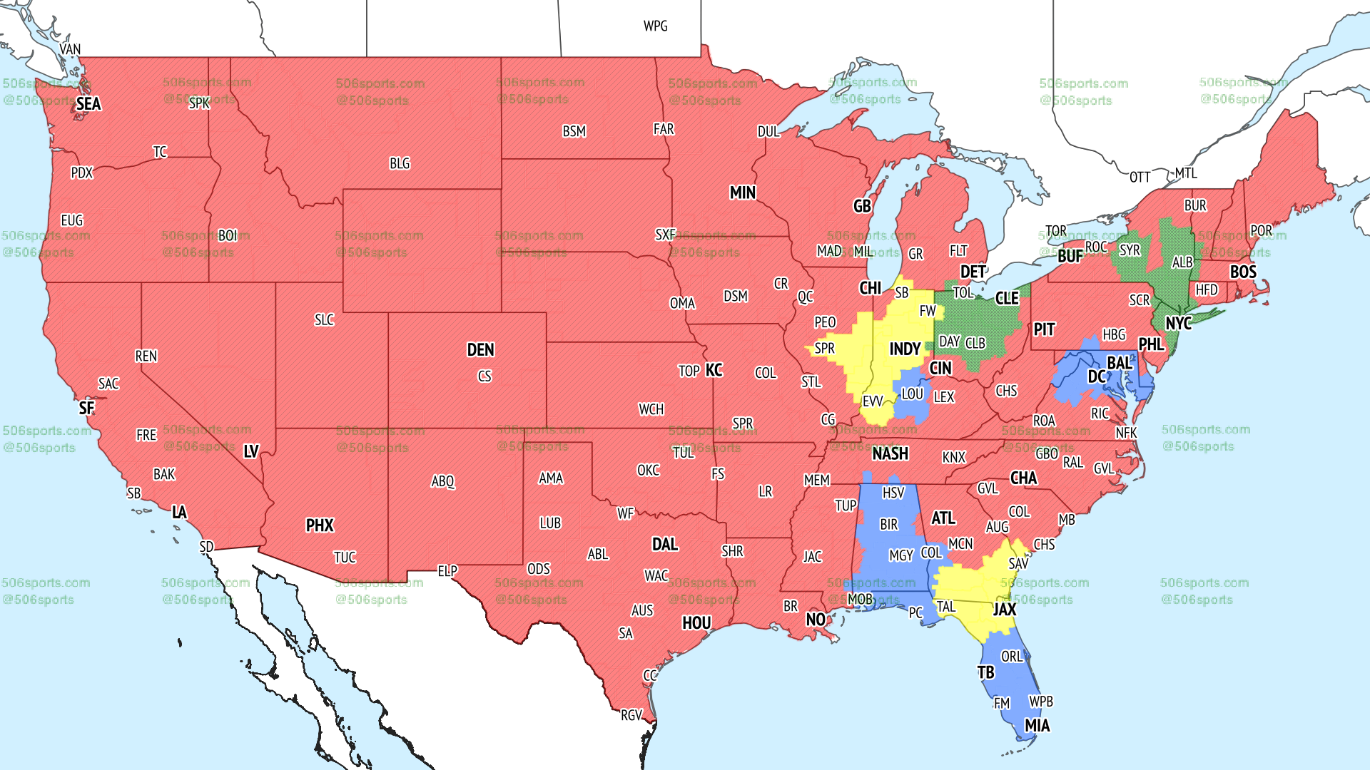 2022 NFL Week 2 Coverage Maps Released DSN