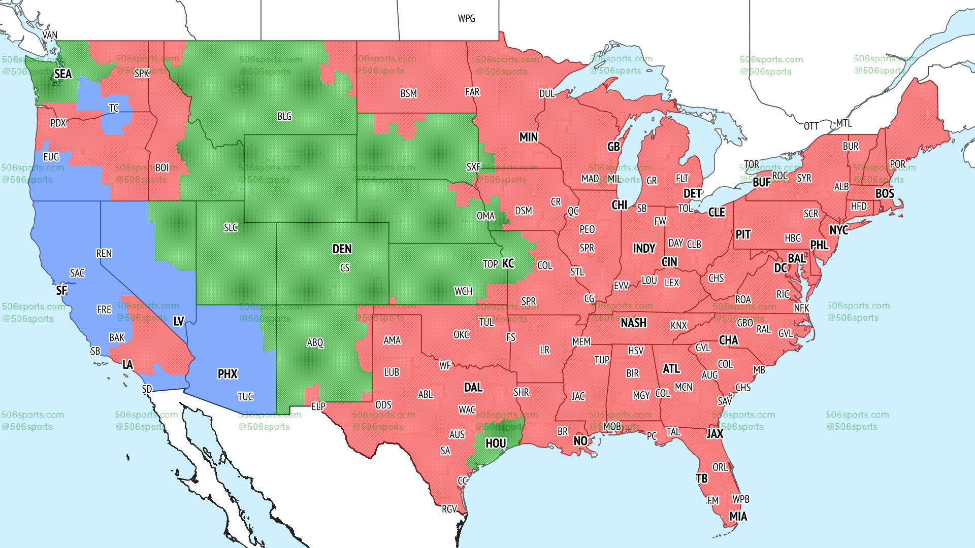 NFL on CBS Late Games Regional Tv Map for week 2 2022