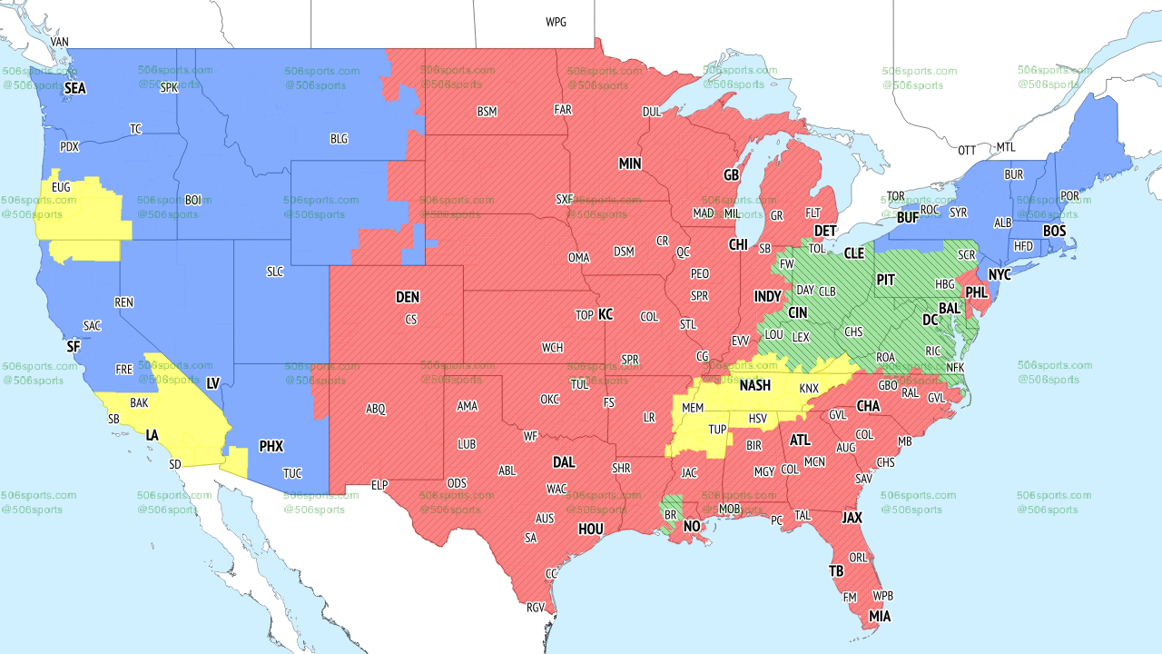 NFL coverage map Week 2: NFL TV map, broadcast info for Sunday's games