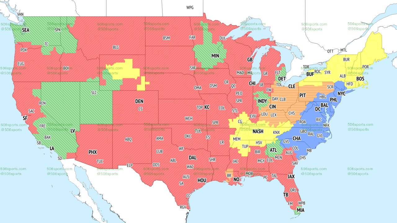 NFL Coverage Map Week 7 Complete TV Viewing Schedule for FOX, CBS, and