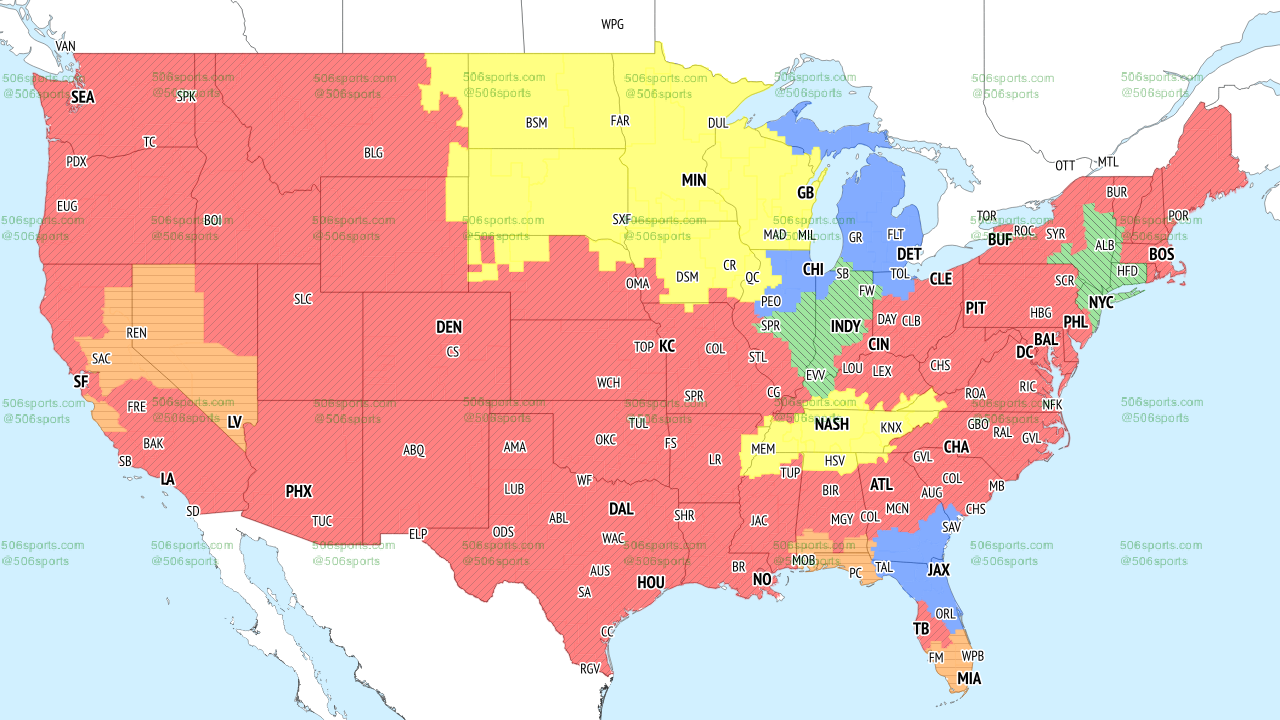 NFL TV Coverage Map Week 11 Complete Broadcast Schedule for FOX, CBS