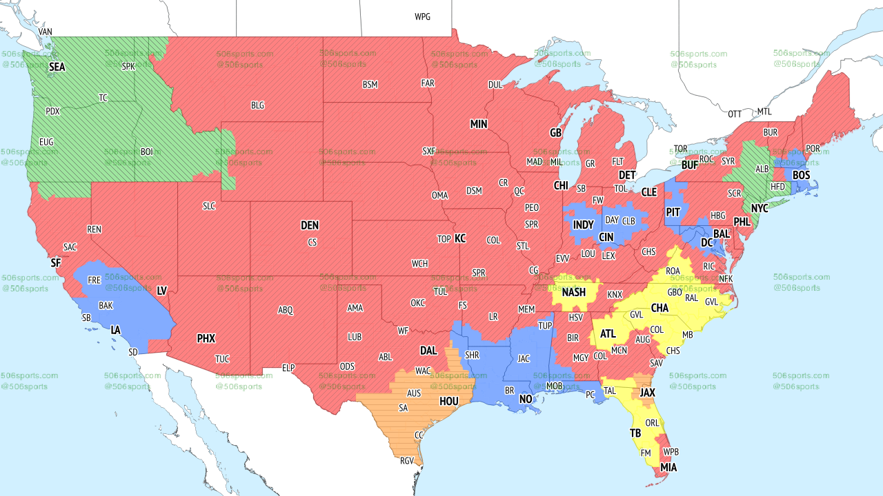 NFL TV Coverage Map Week 13 Complete Broadcast Schedule for FOX, CBS